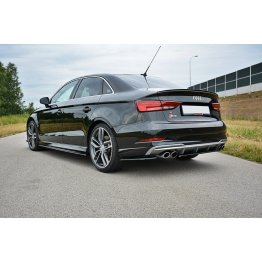 Боковые накладки сплиттеры на задний бампер на Audi S3 8V рестайл